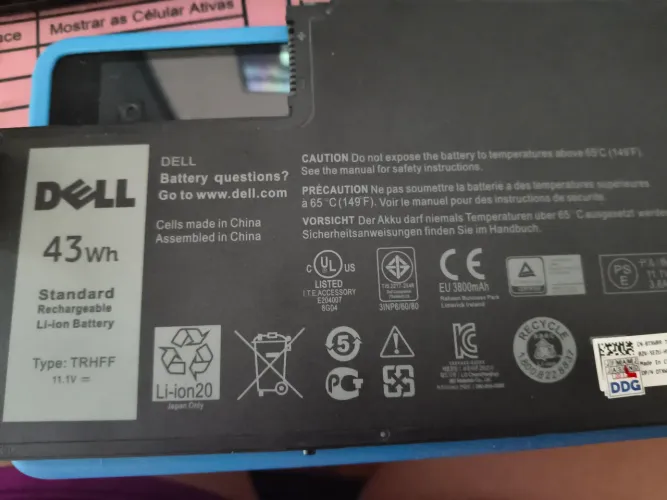 Bateria Dell notebook TRHFF