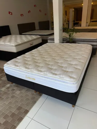 Colchão Queen com Pillow TOP + base Box - Entrego!
