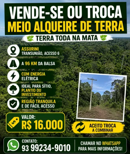 ? VENDE-SE OU TROCA ? MEIO ALQUEIRE DE TERRA ?