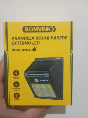 Arandela solar parede externa led + frete.