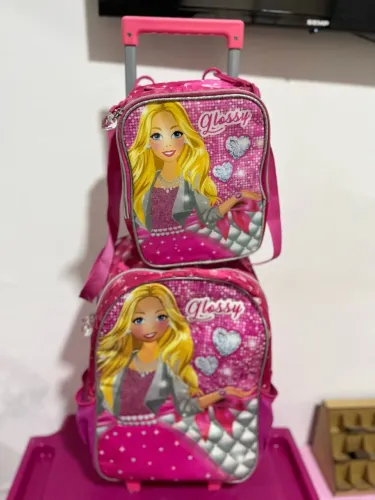 Mochila Escolar com Rodinhas - Barbie