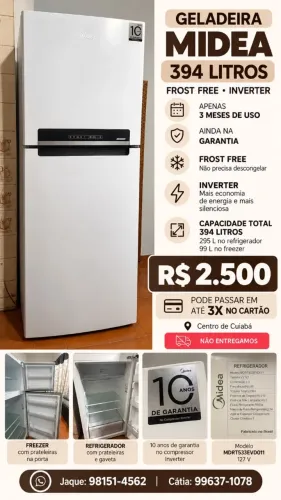 VENDO GELADEIRA COM APENAS 3 MESES DE USO