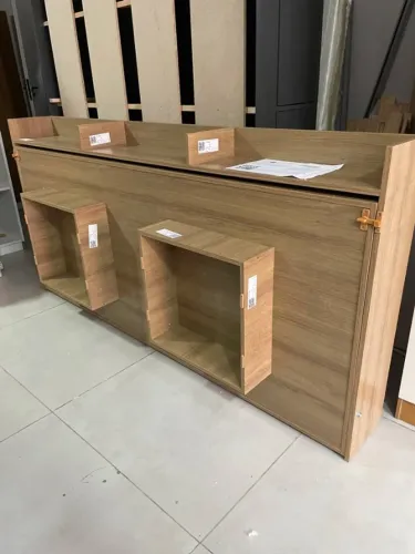 Cama Articulada Solteiro Horizontal com 2 Nichos 1 Prateleira