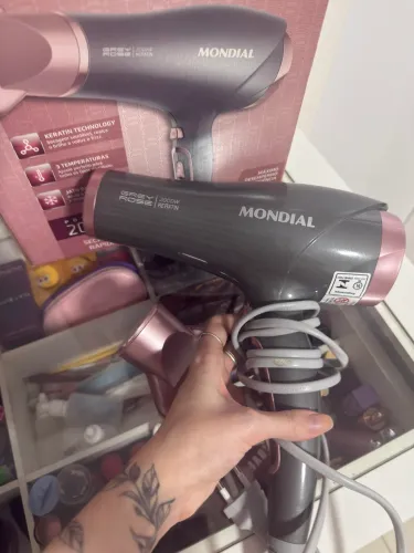 Secador Mondial Grey Rose Keratin