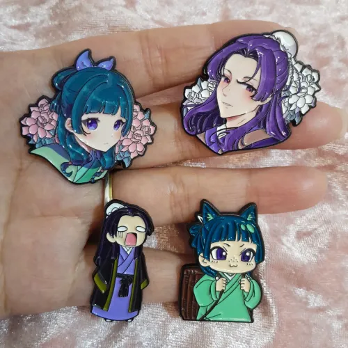 Kit 4 Broches / Pins Diários de uma Apotecária Maomao e Jinshi The Apothecary Diaries 