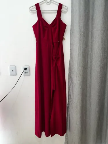 Vestido Longo Vinho / Vermelho - Tamanho 40 (Novo Com Etiqueta)