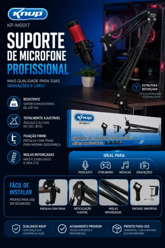 Suporte para microfone | Braço articulado 