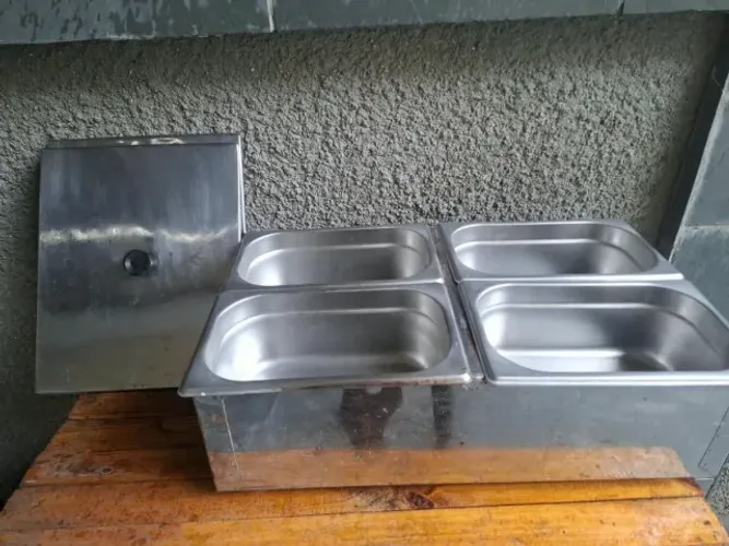 Estufa Buffet Inox 4 Cubas com Tampas