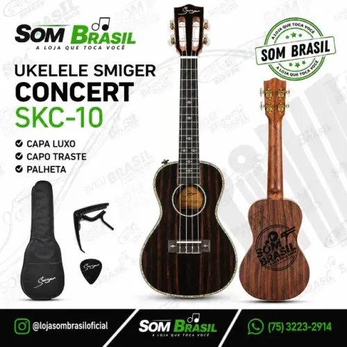 UKUELELE SMIGER SKC-10 +CAPA+PALHETA+CAPÔ