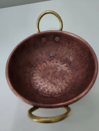 Mini Tacho Antigo De Cobre Puro Martelado - Vintage Rústico