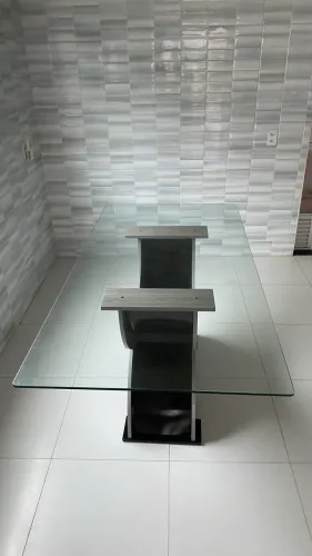 Mesa de Vidro, MDF 6 a 8 lugares 