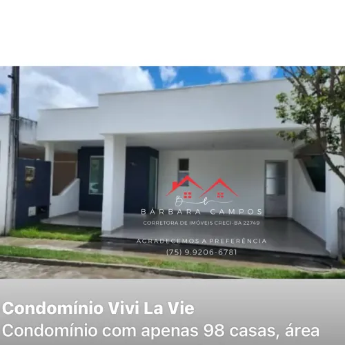 Casa 2/4 sendo uma suíte, condomínio na Artemia Pires 