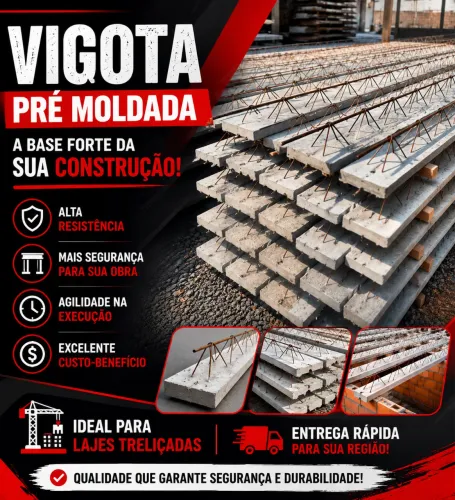 Vigota para laje Pré moldada
