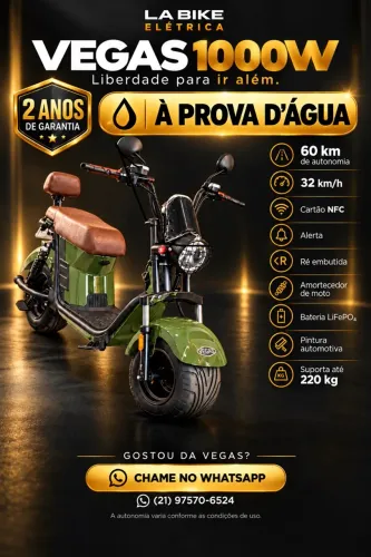 Moto Elétrica à prova d?água - Vegas 1000w