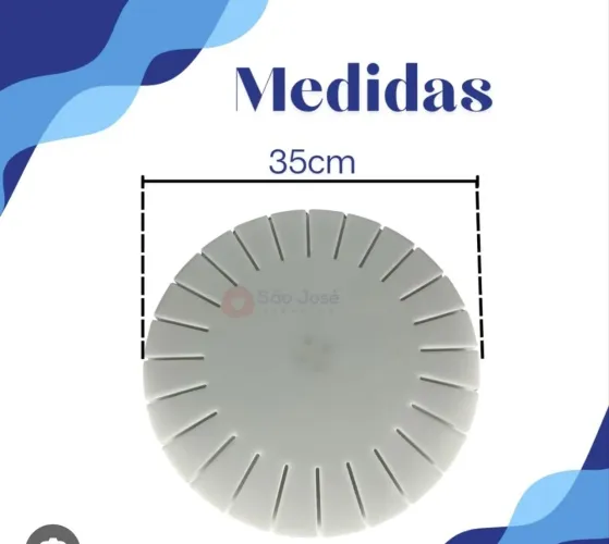 Prato giratório (bailarina) de polietileno com 35 cm de diâmetro.