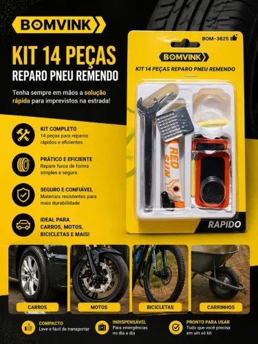 Kit Remendo pneu bicicleta moto