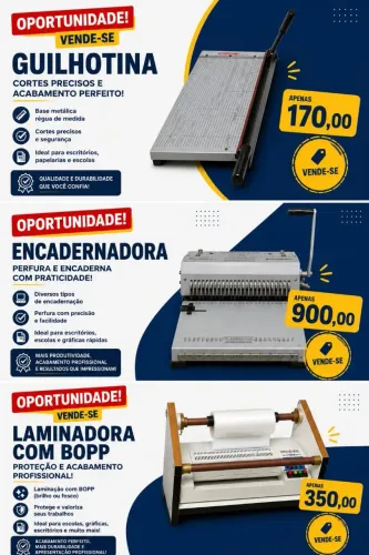 Encadernadora , plastificadora , guilhotina 
