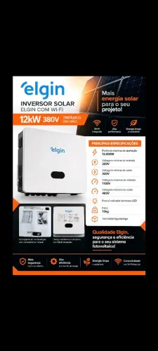 OPORTUNIDADE ESPECIAL - INVERSOR SOLAR ELGIN 12 kW 