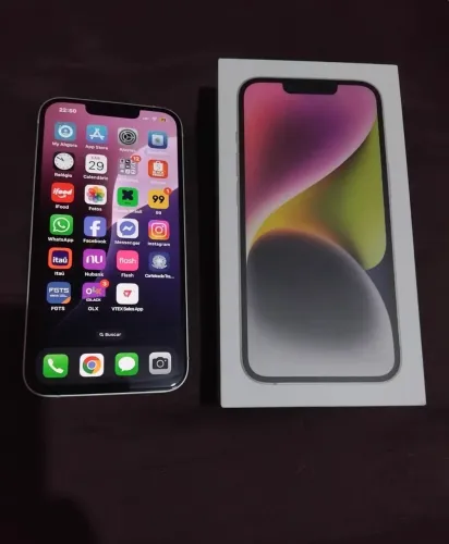 iPhone 14 256GB branco novinho pra vender logo.