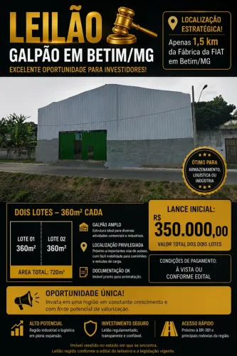 Galpão 720m2 proximo a Fiat Automóveis