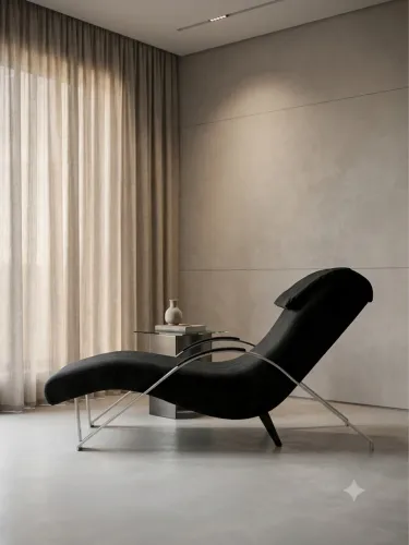 Chaise Lounge Preta (Ergonômica )