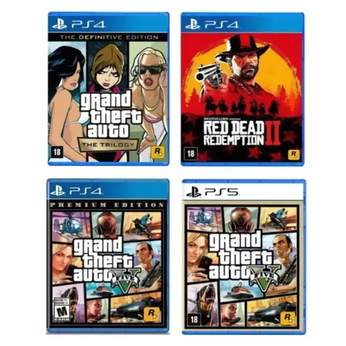Coleção GTA & RDR2 de PS5 / PS4 mídia física (novo)
