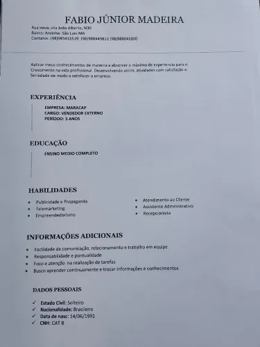 Quem tiver precisando de motorista cat B tou disponível 