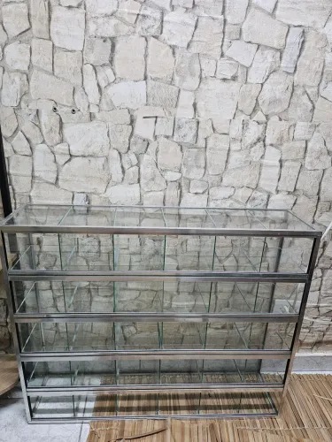 Balcão de vidro colméia