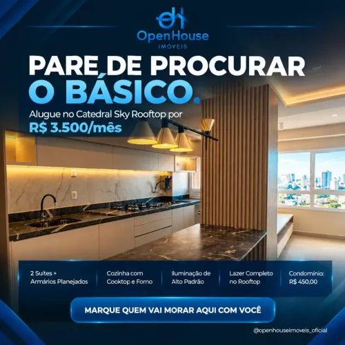 Apartamkento novo 2 suítes no Residencial Kadetral Sky Rooftop, Centro