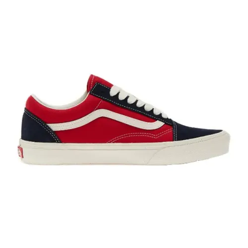 Tênis Vans Old Skool Frayed Navy Red Unissex.