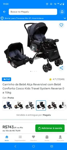 Carrinho + bebê conforto cosco