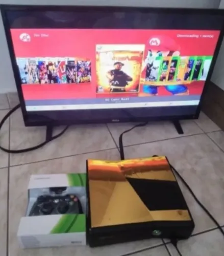 Xbox 360 RGH e LT 3.0 200 Jogos Dourado Desbloqueado Destravado 1 Controle Novo Com Fio 