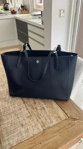Bolsa Tory Burch Perry Tote Original couro azul marinho, Estado de Nova