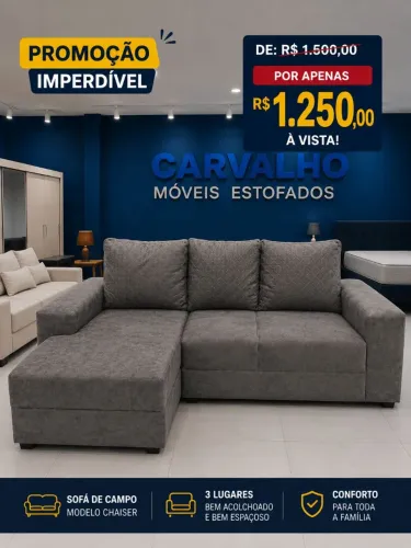 Promoção imperdível por apenas 1250 Sofá de canto modelo Shase 3 lugares bem espaçoso