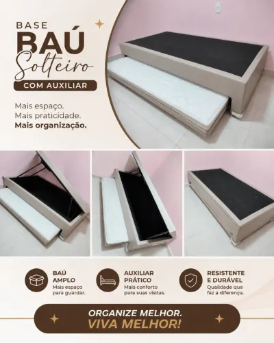 Baú solteiro com auxiliar. De fabrica