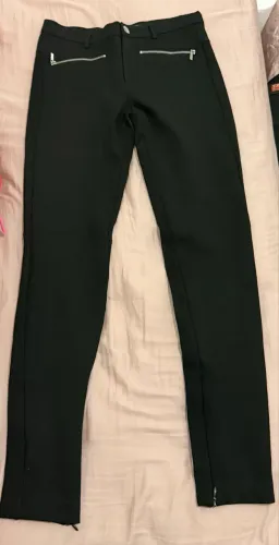 Calça Legging Preta De Botão 