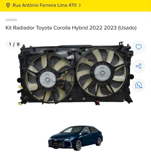 KIT RADIADOR TOYOTA COROLLA HYBRID 2022 2023 COM NF E GARANTIA
