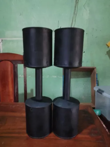 Par de Halter caseiro latas fixo 5,4kg