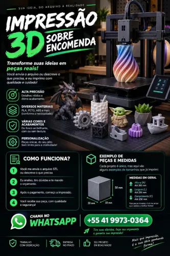 Impressão 3D Sob Encomenda | Peças Personalizadas<br>