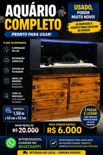 Aquário completo só colocar peixes 