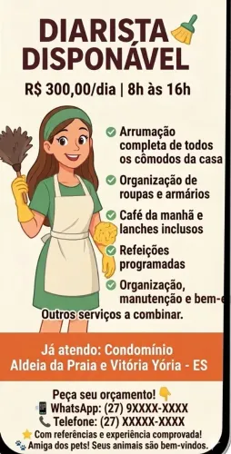 ? Diarista Especializada em Organização e Arrumação em condomínios - Guarapari e vitória 