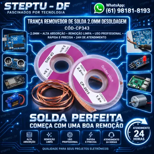 Trança Removedor De Solda 2.0mm Desoldagem Arduino Automação Robotica COD-CP343