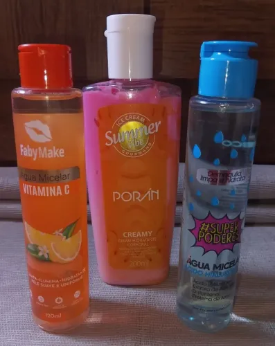 Kit com hidratante e duas águas micelar para sua limpeza de pele