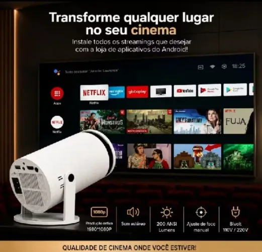 PROJETOR NOVINHO! DE R$150 POR R$100,00 USEI SÓ 5 DIAS!