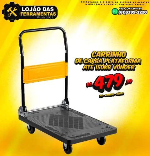 Carrinho de Carga Plataforma Até 150kg Vonder