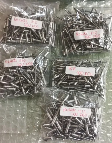Kit Lote Rebites de Repuxo (600 Unidades no Total - Vários Tamanhos)
