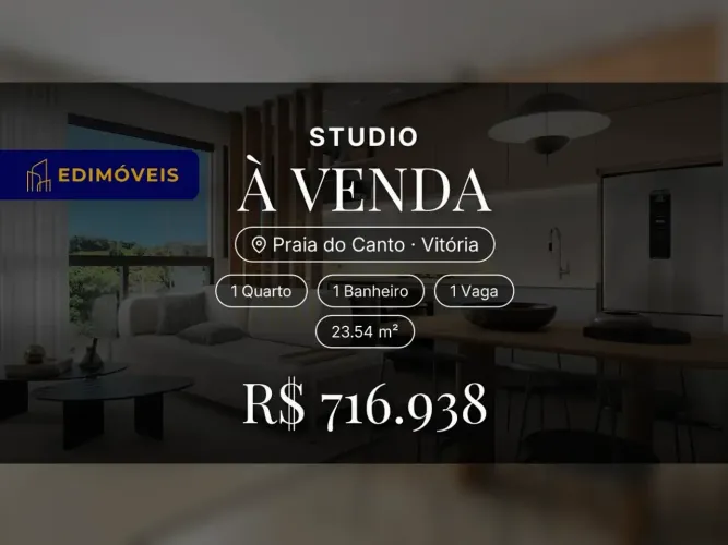 Praia do Canto: Studio 1 quarto em condomínio moderno e tecnológico
