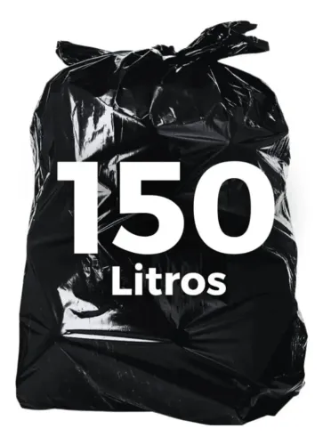 Pacote de Saco De Lixo 150 Lts Preto 90x90cm Super Reforçado 100 com unidades