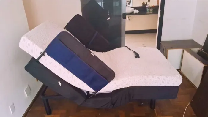 Cama Articulada Motorizada Ortobom Solteiro + Colchão Visco + Grades- Como Nova