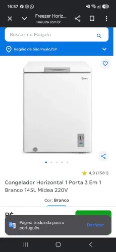 Frezzer 2 mesmo de uso esta zero